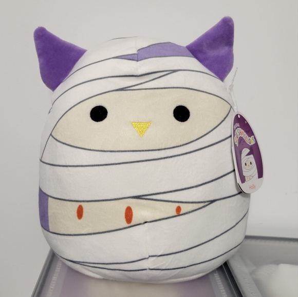 8" Holly the Owl Halloween Costume Mummy Wrap Bird NWT Squishmallow Kellytoy - Picture 2 of 2